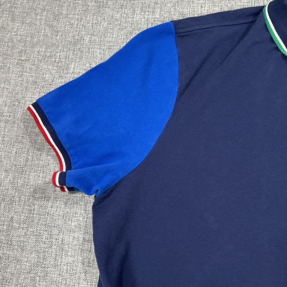 Polo Ralph Lauren Mens 2XL Navy Colorblock Mesh Tipped Classic Fit Polo Shirt - Picture 2 of 9